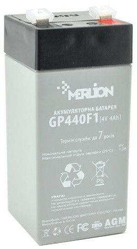 Аккумуляторная батарея MERLION AGM GP44M1 (4V 4Ah) (6241) - фото 1