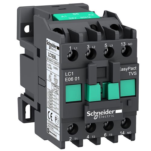 Контактор Schneider Electric EasyPact 3Р Е 1NO 6А АС3 220 V LC1E0610M5 - фото 1