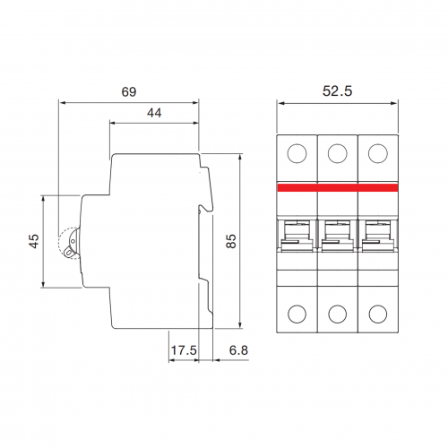Автоматичний вимикач ABB SH203-C50 2CDS213001R0504 - фото 3