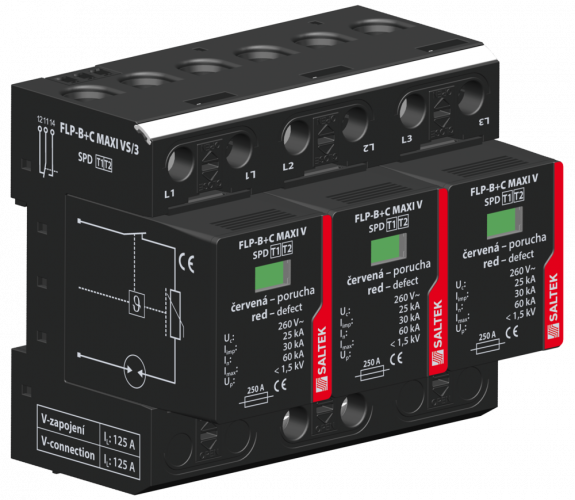 Комбинированный грозовой разрядник УЗИП SALTEK FLP-B+C MAXI VS/3 - фото 1