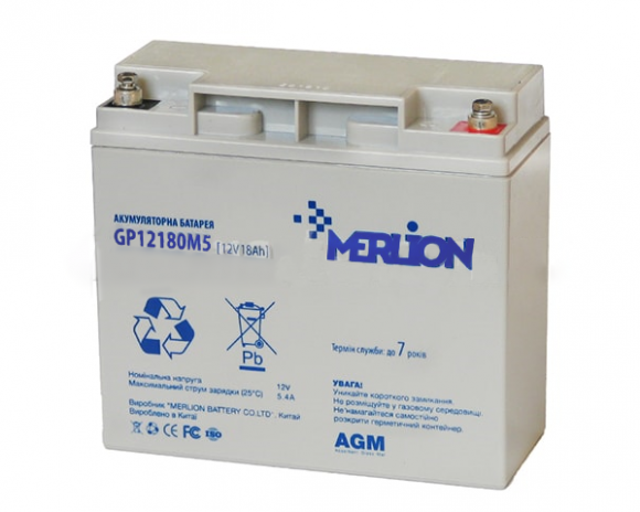 Аккумуляторная батарея MERLION AGM GP1218M5 12 V 18 Ah (6013) - фото 1