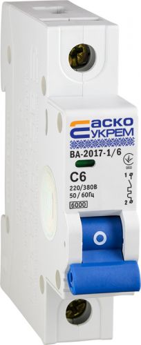 Автоматический выключатель Аско УкрЕМ ВА-2017/C 1р 6А (A0010170001) - фото 3