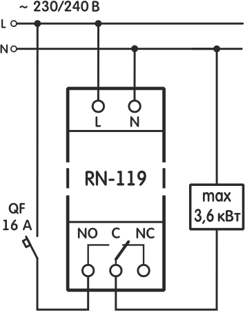 Реле напряжения Новатек RN-119 (NTRN11900) - фото 2