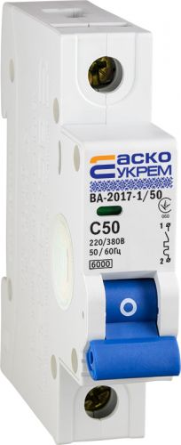 Автоматичний вимикач Аско УкрЕМ ВА-2017 / D 1р 50А - фото 3