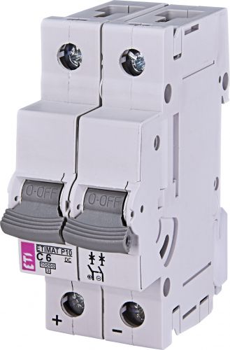 Автоматический выключатель ETI ETIMAT P10-DC 2p C6 (260621104) - фото 1