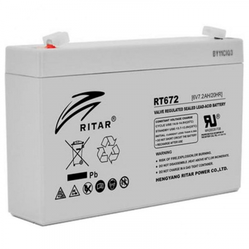Аккумуляторная батарея RITAR RT672, 6V 7.2Ah (8212) - фото 1