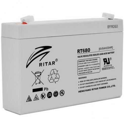 Аккумуляторная батарея RITAR RT680, 6V 8Ah (8213) - фото 1