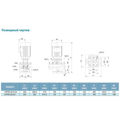 Насос циркуляционный Aquatica LPP50-28-4/2 (7714283) - фото 4