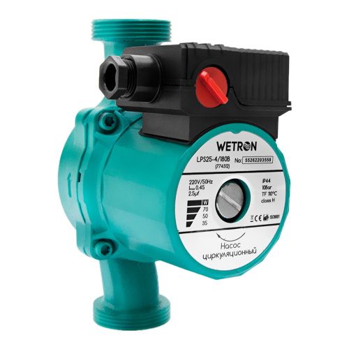 Насос циркуляційний WETRON 75Вт Hmax 4м Qmax 40л / хв - фото 2