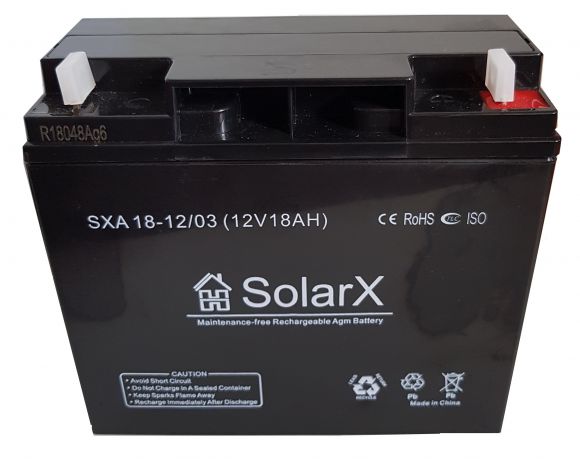 Акумуляторна батарея SolarX SXA18-12 (12V 18Ah) - фото 1