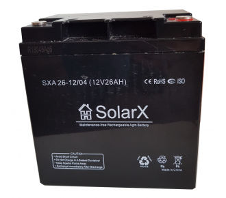 Акумуляторна батарея SolarX SXA26-12 (12V 26Ah)