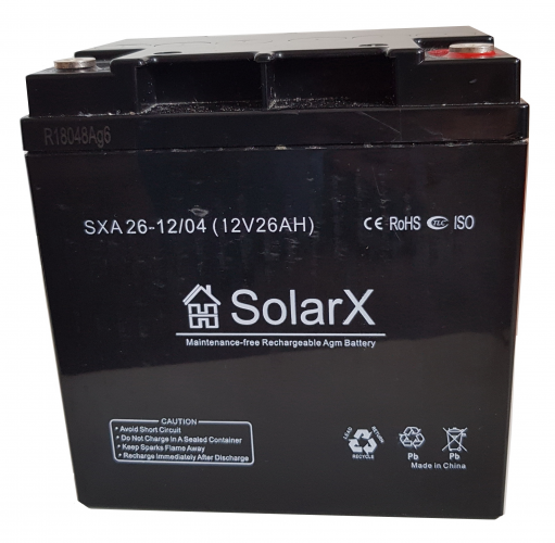 Аккумуляторная батарея SolarX SXA26-12 (12V 26Ah) - фото 1