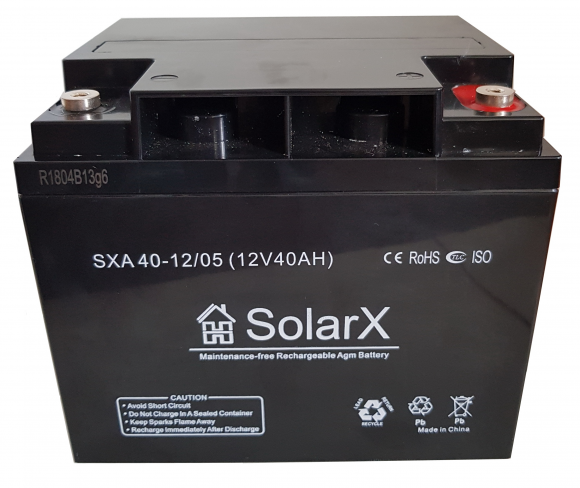 Аккумуляторная батарея SolarX SXA40-12 (12V 40Ah) - фото 1