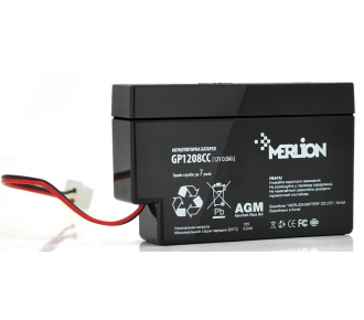 Акумуляторна батарея MERLION AGM GP1208СС 12 V 0,8Ah (11696)