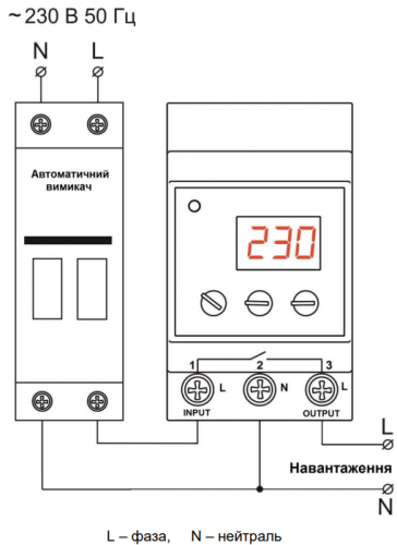 Реле напряжения Новатек Volt Control РН-163 (NTRN16303) - фото 2
