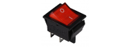 Переключатель АсКо KCD2- 201N R/B красный с подсветкой (A0140040101) - фото 1
