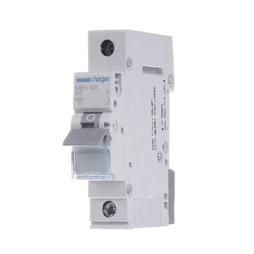 Автоматический выключатель Hager 1P 6kA B-6A 1M (MBN106) - фото 1