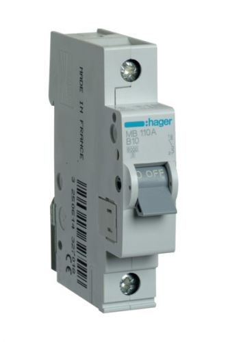 Автоматический выключатель Hager 1P 6kA B-10A 1M (MB110A) - фото 1