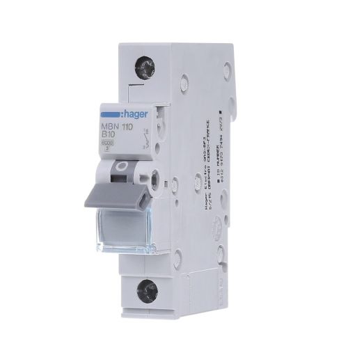 Автоматический выключатель Hager 1P 6kA B-10A 1M (MBN110) - фото 1