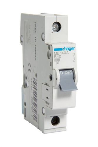 Автоматический выключатель Hager 1P 6kA B-40A 1M (MB140A) - фото 1