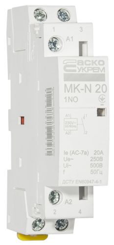 Модульный пускатель Аско MK-N 1P 20A 1NO (A0040030021) - фото 3