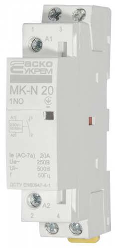 Модульный пускатель Аско MK-N 1P 20A 1NO (A0040030021) - фото 1
