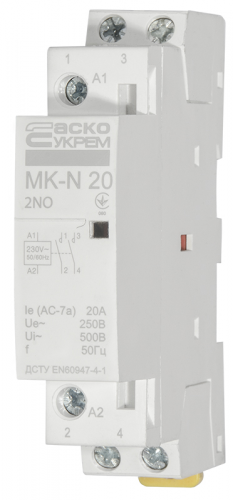 Модульный пускатель Аско MK-N 2P 20A 2NO (A0040030024) - фото 1