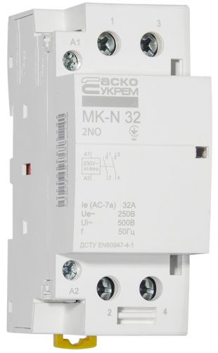 Модульный пускатель Аско MK-N 2P 32A 2NO (A0040030031) - фото 3