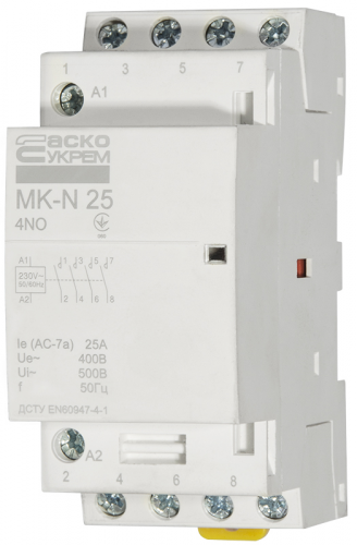 Модульный пускатель Аско MK-N 4P 25A 4NO (A0040030027) - фото 1