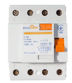Выключатель дифференциального тока Аско ПЗВ ECOНОМЕ 4p 40A/30мА (ECO020020004) - фото 1