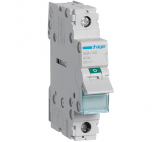 Выключатель нагрузки 1-полюсный Hager 40А/230В (SBN140)