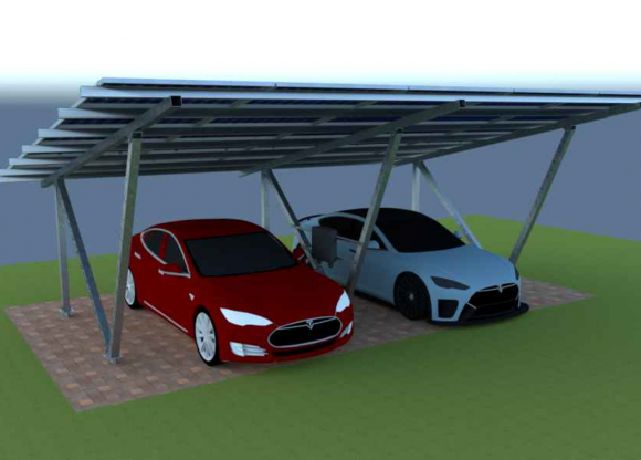 Сонячна зарядна станція 10 кВт навіс на 2 автомобілі - фото 1