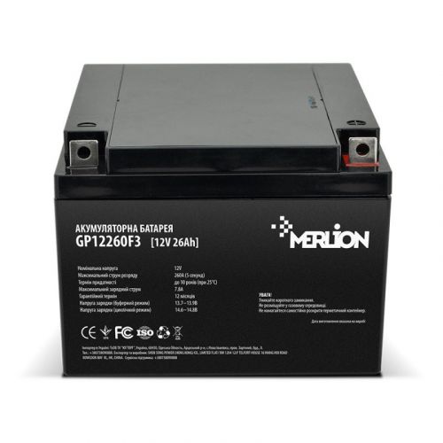 Аккумуляторная батарея MERLION AGM GP12260F3 12 V 26 Ah (13595) - фото 1