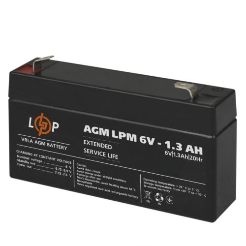 Акумуляторна батарея LogicPower LPM 6V 1,3Ah - фото 1