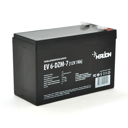 Аккумуляторная батарея тяговая MERLION EV 6-DZM-7, 12V 7Ah F2 (клемма) (10144) - фото 1