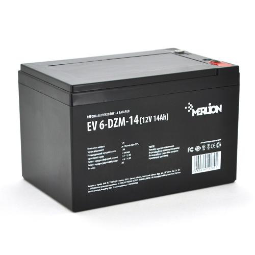 Аккумуляторная батарея тяговая MERLION EV 6-DZM-14, 12V 14Ah M5 (болт) (10280) - фото 1