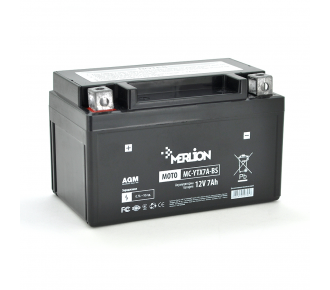 Акумуляторна батарея MERLION MC-YTX7A-BS, Black Case, 12V 7.0 Ah (10725)