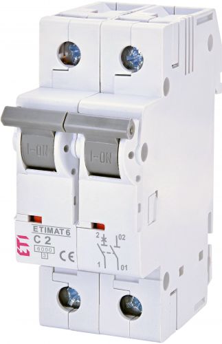 Автоматичний вимикач ETI ETIMAT 6 1p NC 2A (2142508) - фото 1