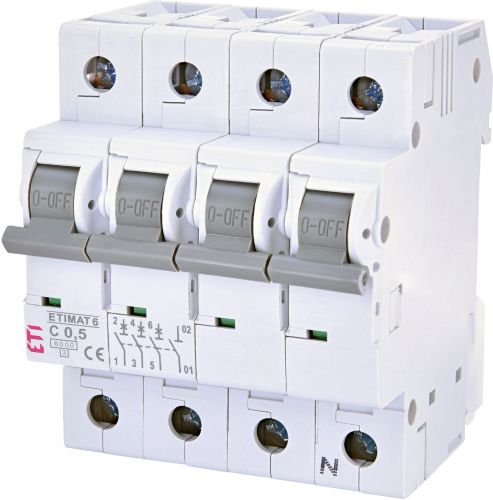 Автоматический выключатель ETI ETIMAT 6 3p+N C 0,5A (2146501) - фото 1