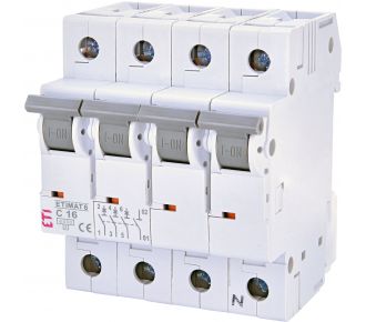 Автоматический выключатель ETI ETIMAT 6 3p+N C 16A (2146516)