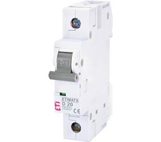Автоматичний вимикач ETI ETIMAT 6 1p D 20A (2161517)