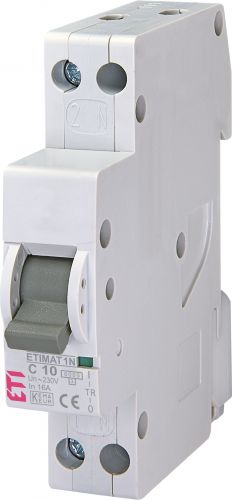 Автоматичний вимикач ETI ETIMAT 6 1p N (1мод.) C 10A (2191122) - фото 1