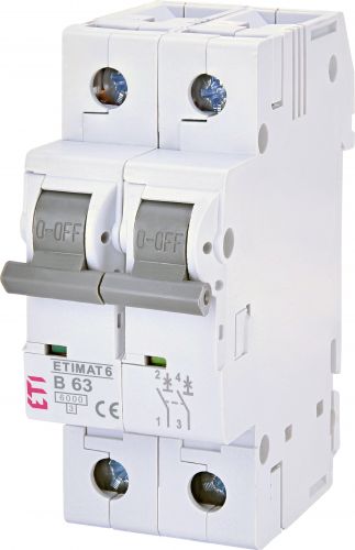 Автоматичний вимикач ETI ETIMAT 6 2p B 63A (2113522) - фото 1
