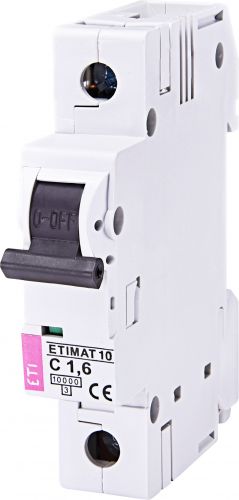 Автоматический выключатель ETI ETIMAT 10 1p C 1,6А (2131707) - фото 1