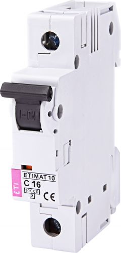 Автоматический выключатель ETI ETIMAT 10 1p C 16А (2131716) - фото 1