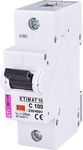 Автоматический выключатель ETI ETIMAT 10 1p C 100А (2131732) - фото 1