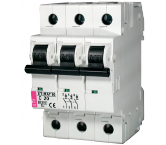 Автоматичний вимикач ETI ETIMAT 10 3p C 20А (2135717)