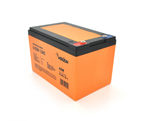 Аккумуляторная батарея тяговая MERLION 6-DZM-12, 12V 12Ah M5 (болт) (14705) - фото 1