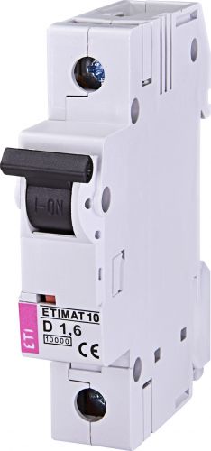 Автоматичний вимикач ETI ETIMAT 10 1p D 1.6А (2151707) - фото 1