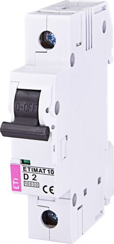 Автоматический выключатель ETI ETIMAT 10 1p D 2А (2151708) - фото 1